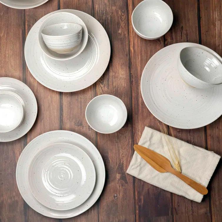 Sango Siterra 16-Piece Rustic White Stoneware Dinnerware Set - Service For 4, Plate & Bowl Set & Reviews | AllModern
