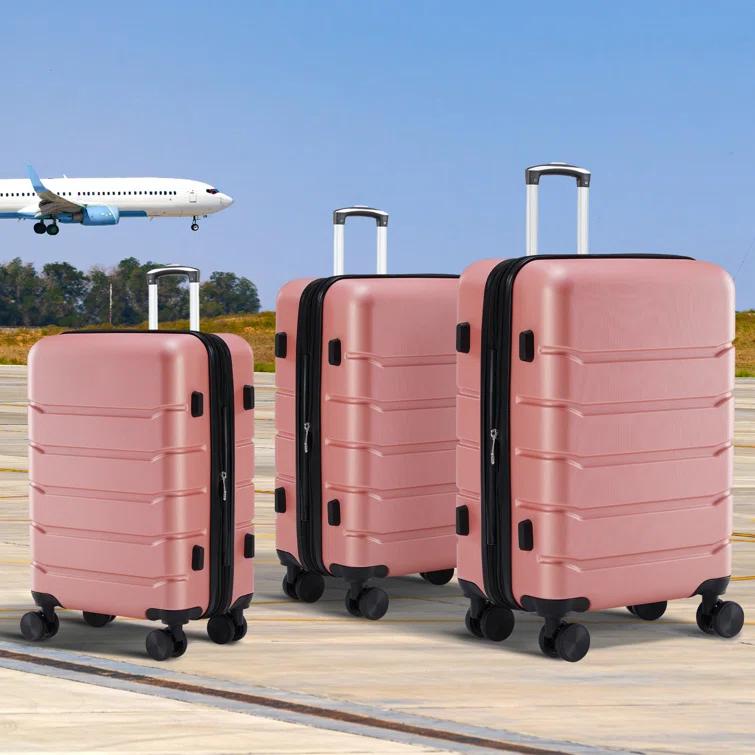 Smugdesk.com 3-Piece Luggage Set, ABS Travel Suitcase Set with TSA lock