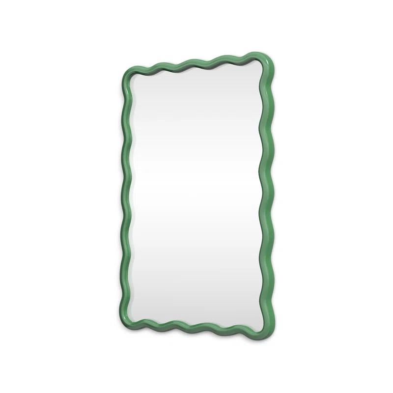Allurine Wood Wavy Wall Mirror