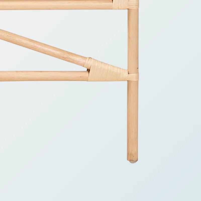 Bayou Breeze Finnian Natural Brown Finish Queen Size Rattan Headboard, 37.21" H X 64.73" W X 0.93" D