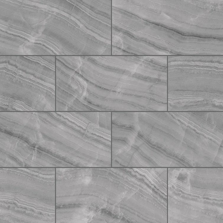 Bedrosians Gemma 12" x 24" Porcelain Marble Look Wall & Floor Tile