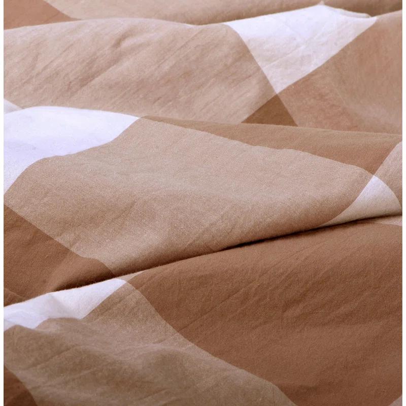 Home Soft Things Gingham Flannel Plaid Duvet Cover Set