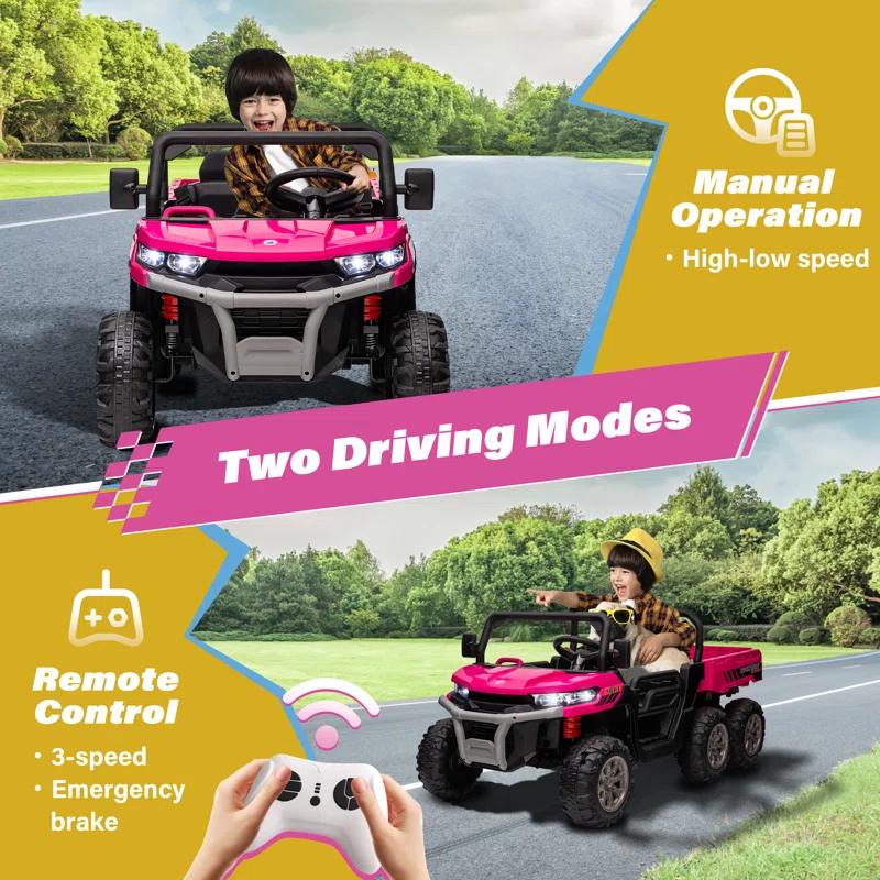 Himimi Delia Himimi 24 Voltage  Ride On Dump Truck, 2 Seater Kids UTV with Electric Dump Bed, Remote Control