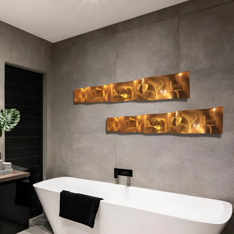 Orren Ellis Handmade Modern Abstract Wall Decor on Metal (Set of 2)