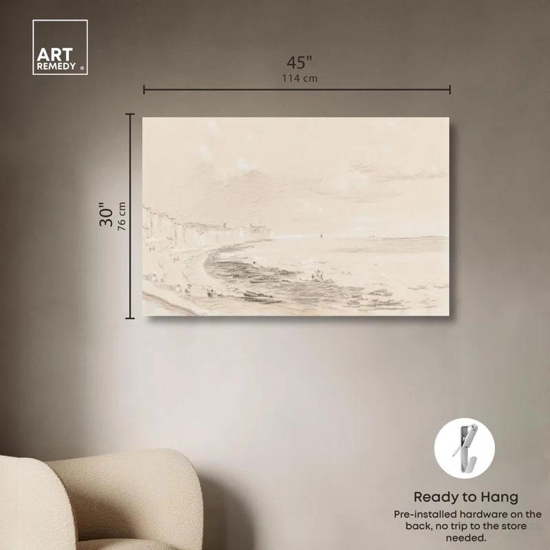 Art Remedy Sea Coast Scene 19th Century Canvas Coastal Classic Art by Art Remedy