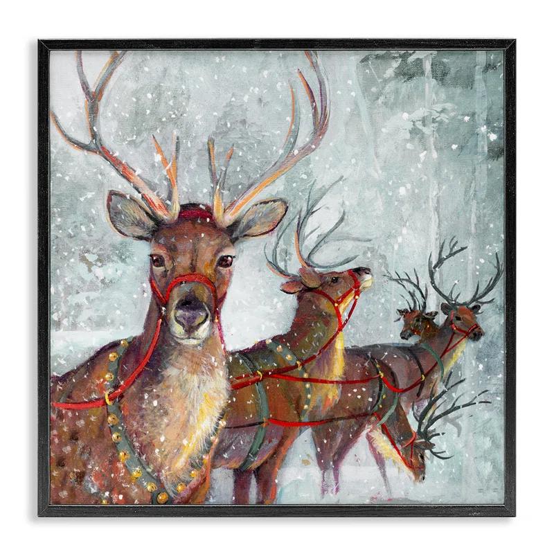 Stupell Industries " Winter Reindeer Holiday Landscape " by Ruane Manning