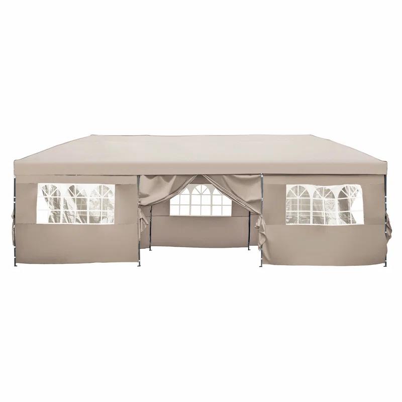 GROUPES 10X30 Pop Up Canopy With Sidewalls, Heavy Duty Outdoor Party Tent With Wheeled Bag, For Patio,Wedding, Backyard