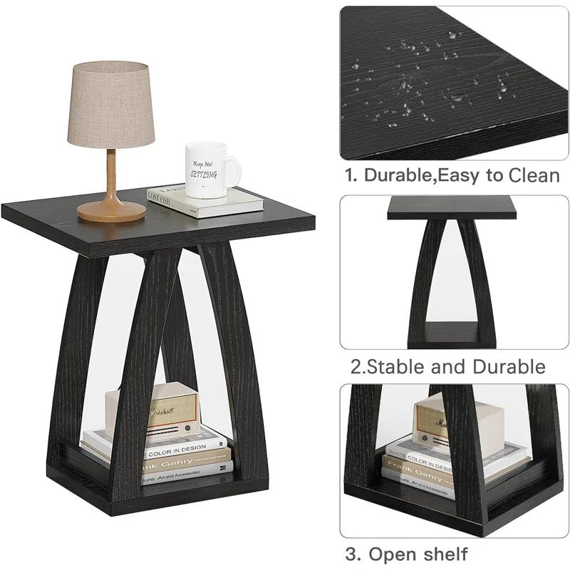 Latitude Run® End Table Set Of 2, Side Table, Nightstand, Sofa Side Table With Shelf, Modern End Table For Living Room, Bedroom