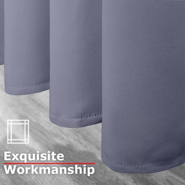 Ample Decor Single Curtain Solid Room Darkening Thermal Grommet
