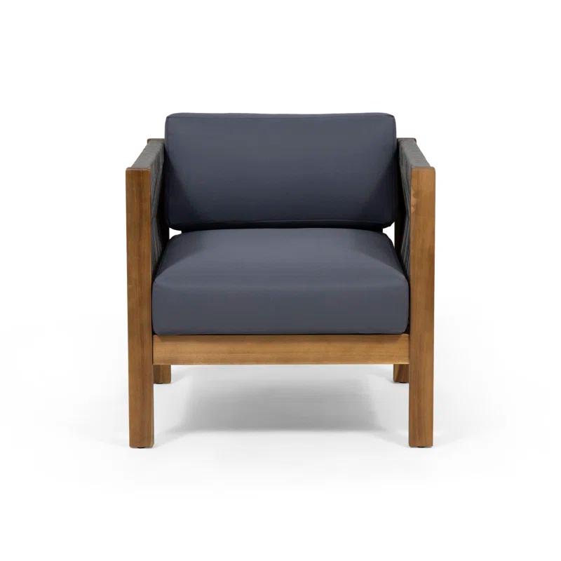 Hokku Designs Set of 2 Teak Club Chair, Elegant Acacia Wood Design with Rich Color and Timeless Style