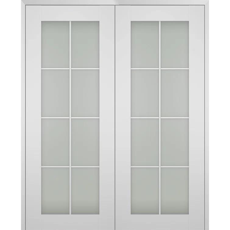 Belldinni Smart Pro 8 Lite Manufactured Wood and Frosted Glass Paneled Interior Double Prehung Door