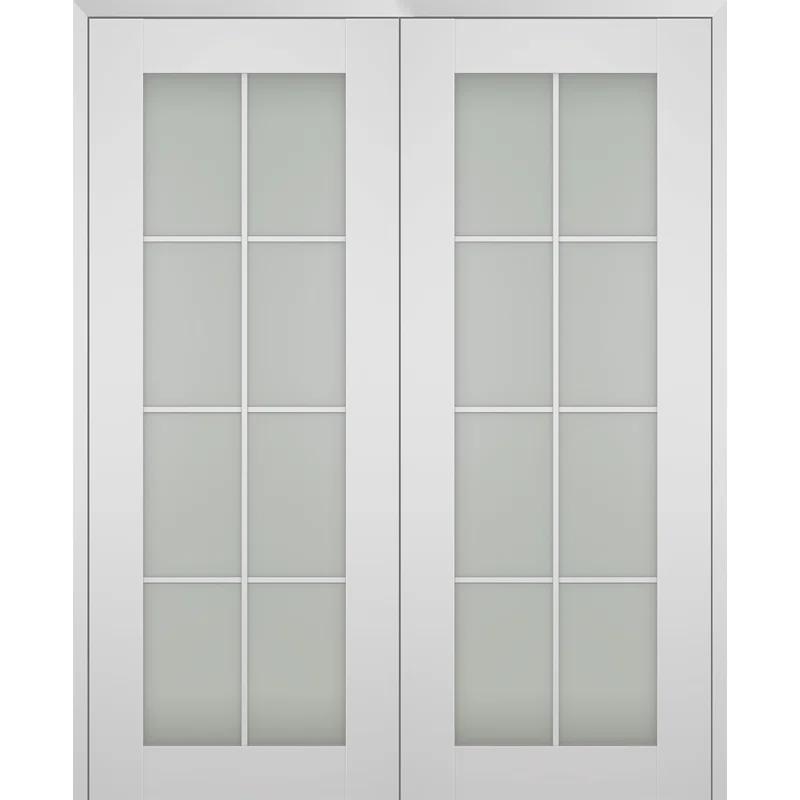Belldinni Smart Pro 8 Lite Manufactured Wood and Frosted Glass Paneled Interior Double Prehung Door