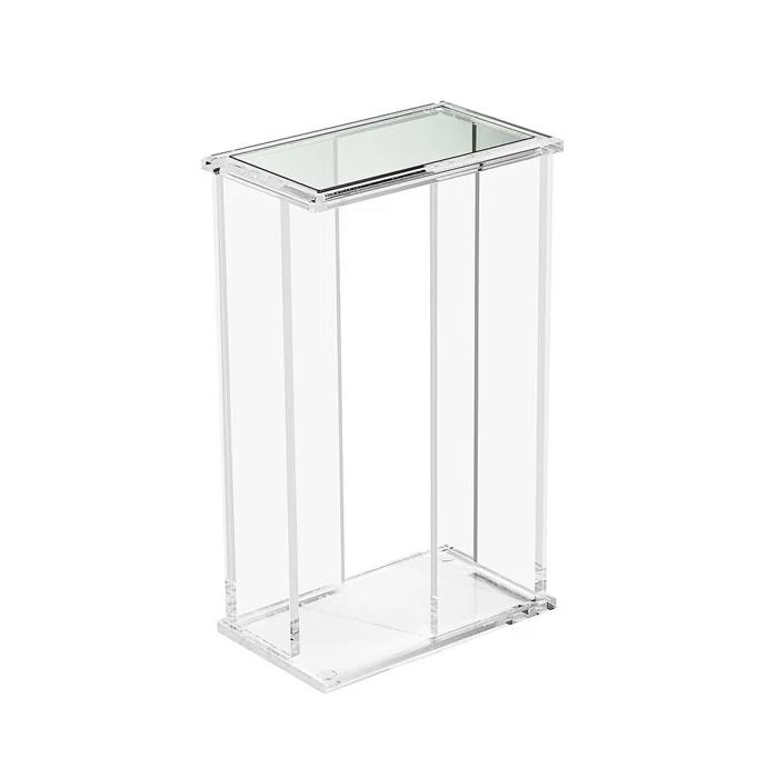 Interlude Mercer Glass Top End Table