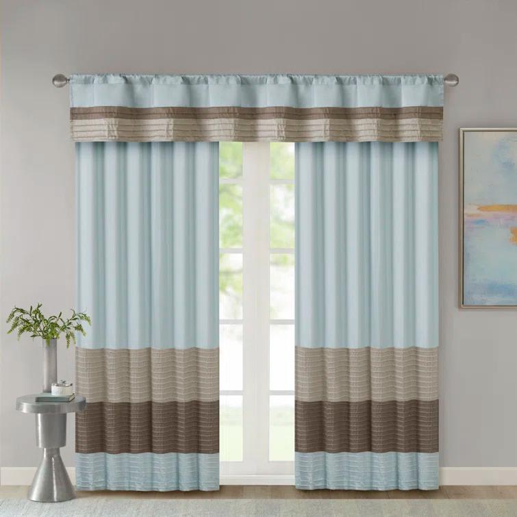 Madison Park Amherst Polyoni Pintuck Single Window Valance