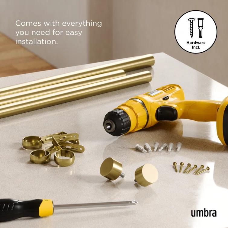 Umbra CAPPA Adjustable Single Steel Curtian Rod