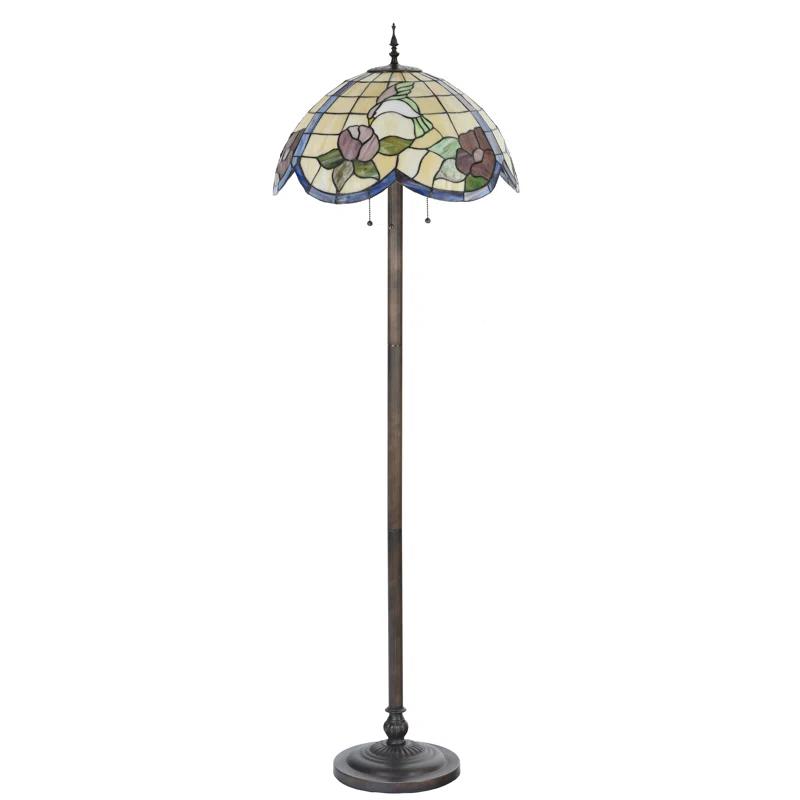 Fine Art Lighting Tiffany Style Hummingbird Floral 63" Floor Lamp