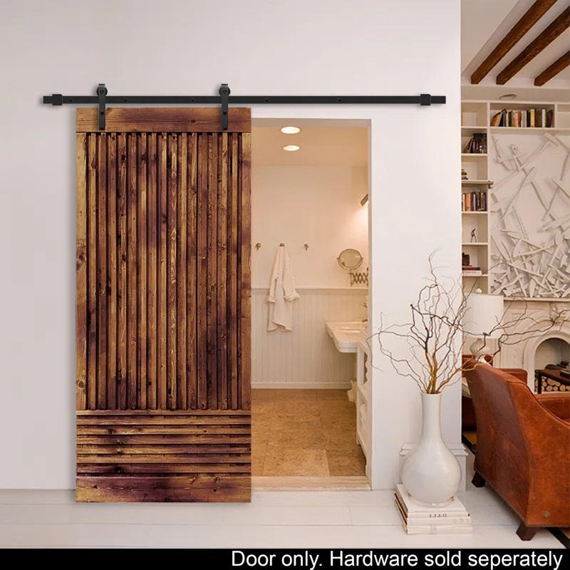 Calhome 84'' Solid Wood Paneled Painted without Installation Hardware Kit Barn Door