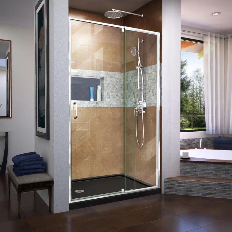 DreamLine SHDR-22487200-01 Flex 44" W x 72" H Pivot Semi-Frameless Pivot Shower Door with Clearmax Technology