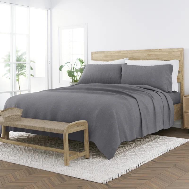 Linen Bamboo-Blend Breathable Luxury Bed Sheet Set