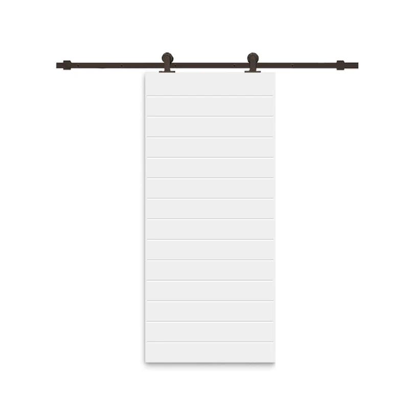 Calhome Hollow Paneled Painted with Installation Hardware Kit Barn Door