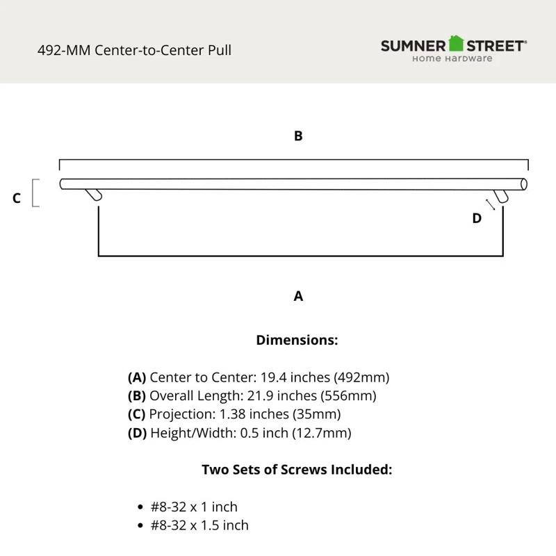 Architectural 19 1/4" Center to Center Bar Pull