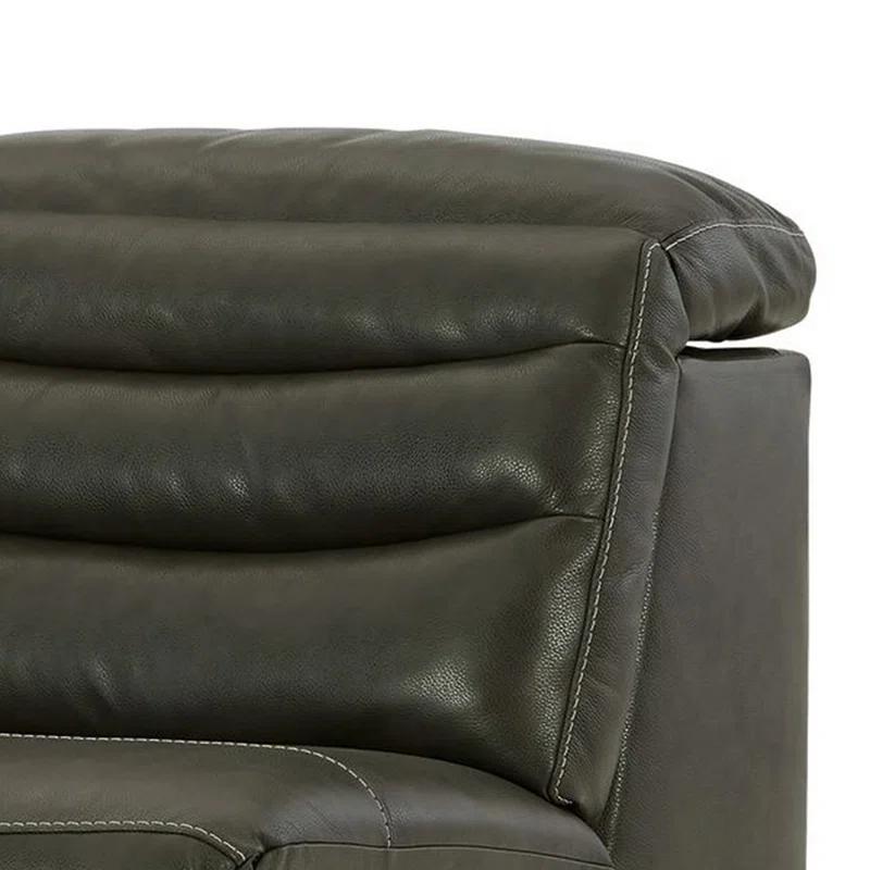Benjara Winona Modular Armless Accent Chair, Tufted Dark Gray Faux Leather
