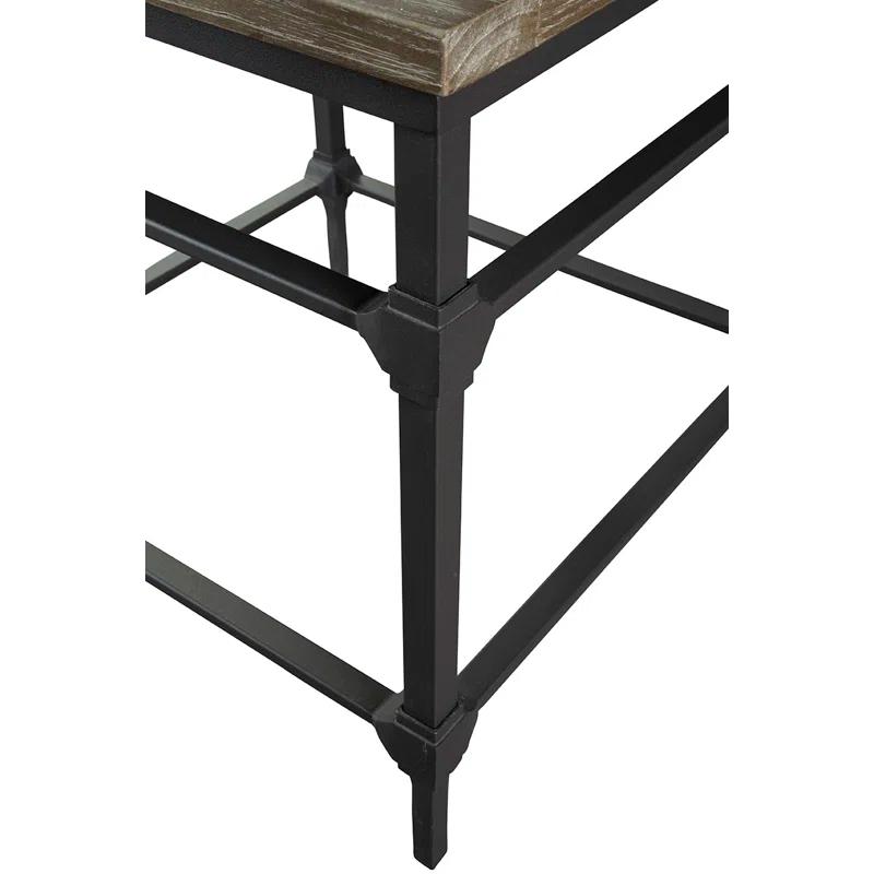 Parquet Square Reclaimed Wood End Table (23.5")