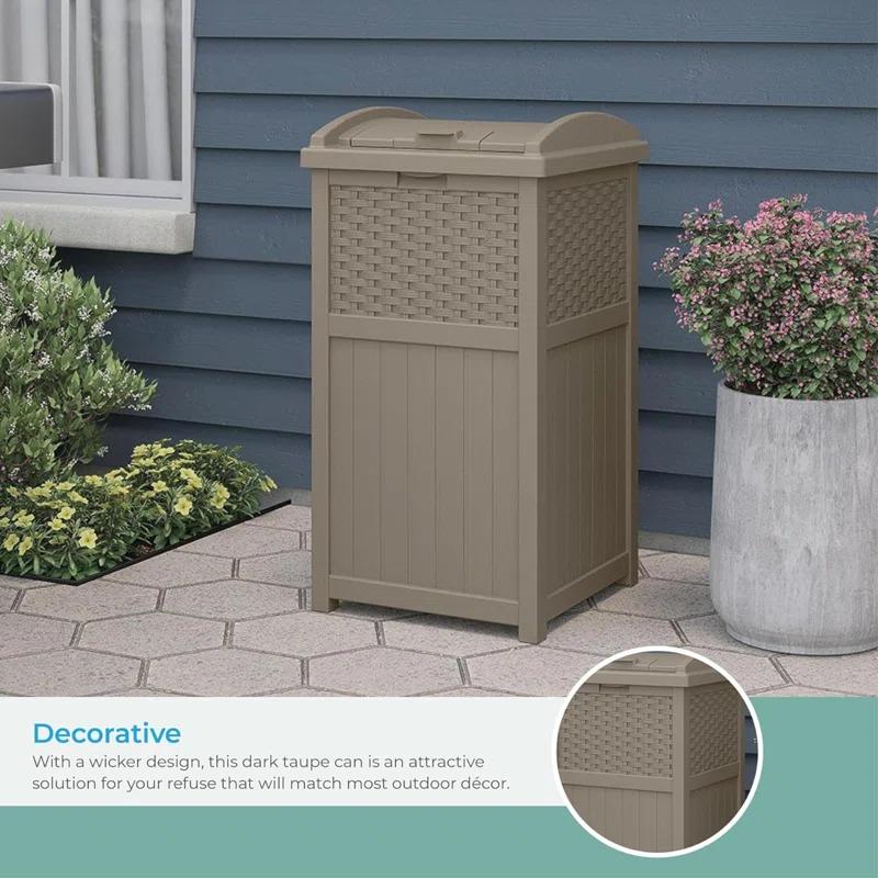 Suncast Suncast 33 Gallon Manual Lift Trash Hideaway Container