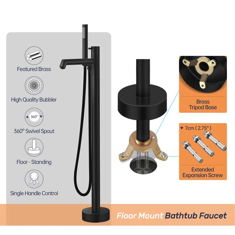 Floor Tub Filler with Diverter