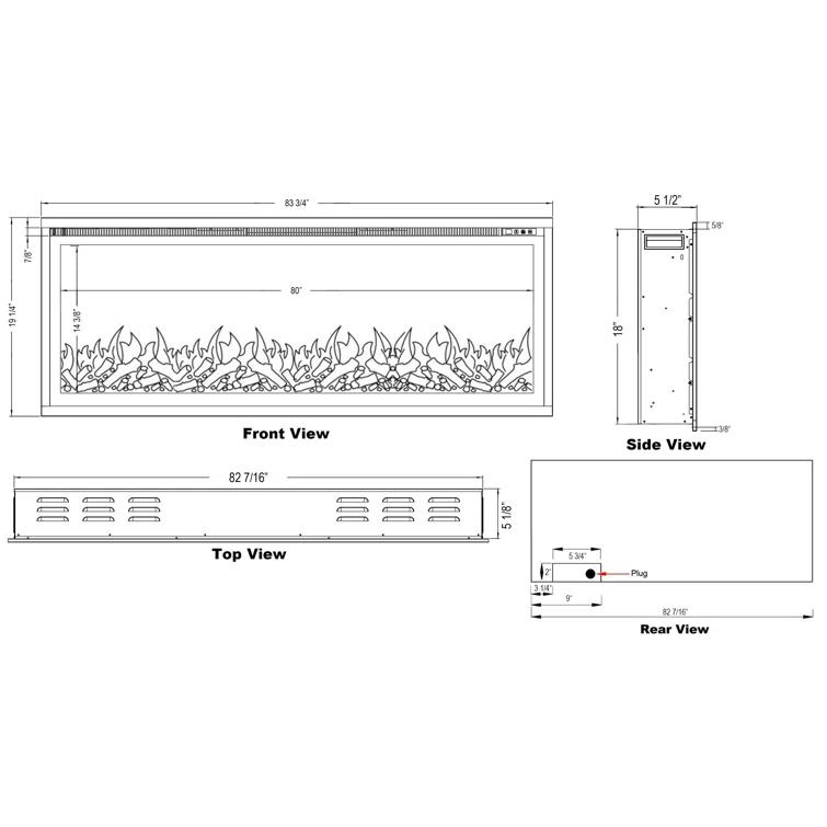 Touchstone Sideline Elite Smart Electric Fireplace