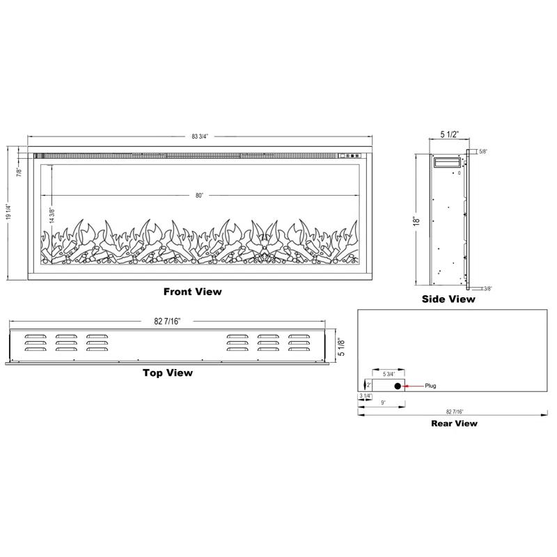 Touchstone Sideline Elite Smart Electric Fireplace