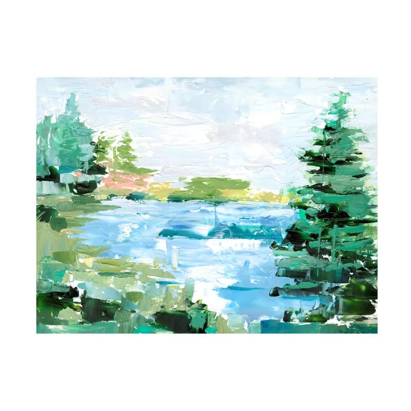 Millwood Pines " Evergreen Lake II " by Ethan Harper Painting Print