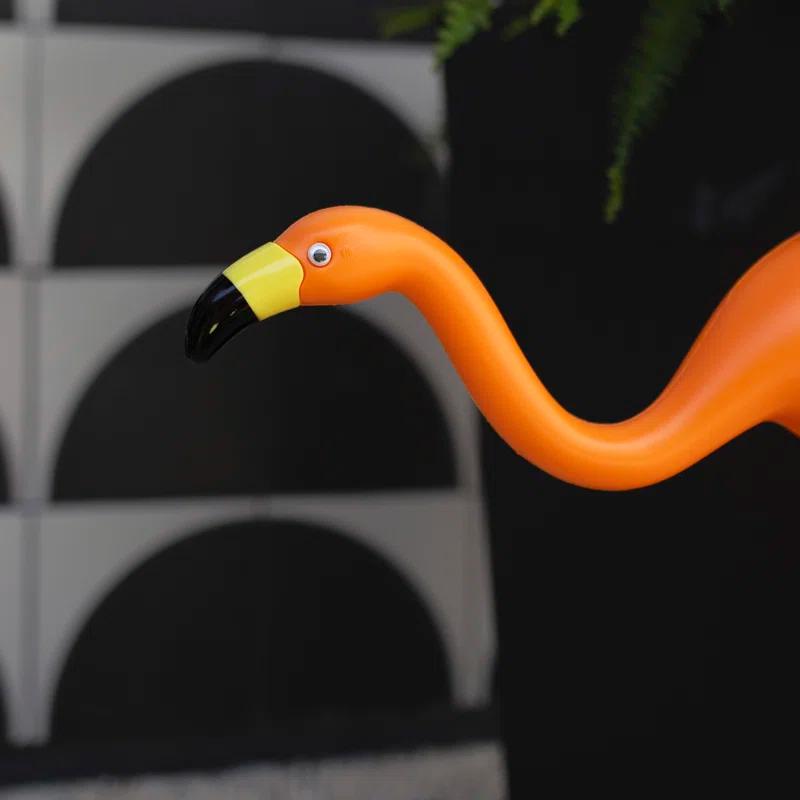 Bloem Spooky Indoor/Outdoor Black and Orange Halloween Flamingo Yard Decorations with Metal Stakes