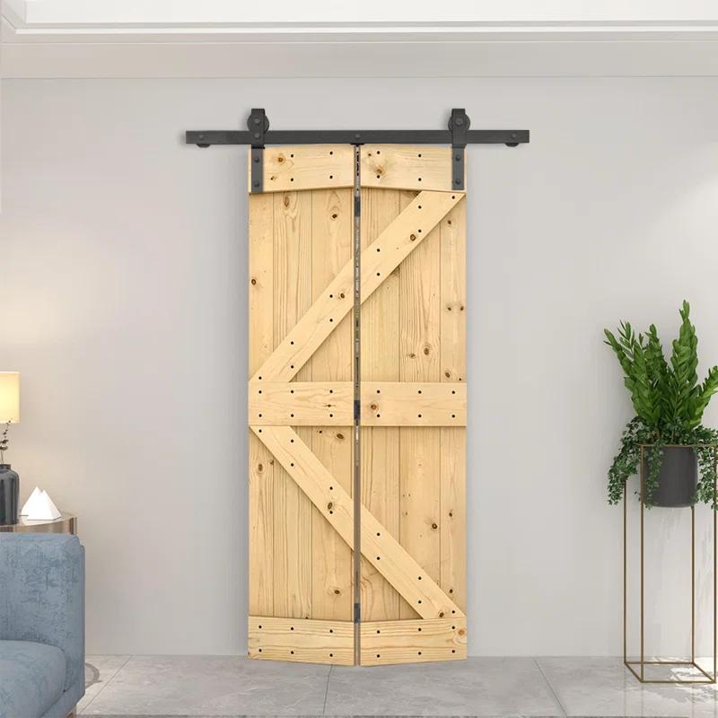 84'' Solid Wood Barn Doors Painted