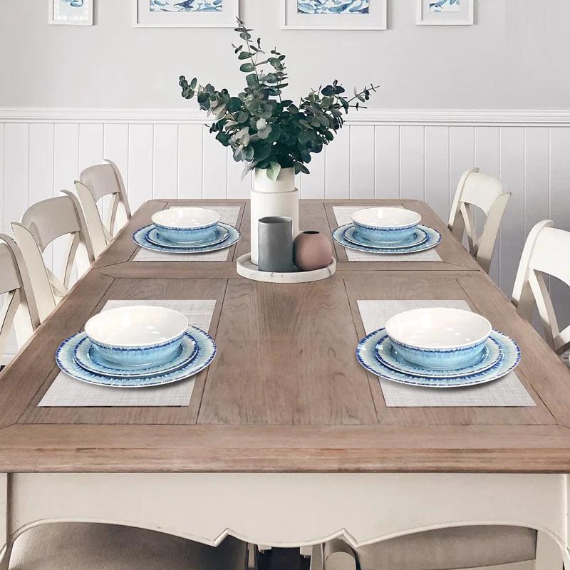 Hokku Designs Dinnerware Set of 12 Pcs, Lightweight Unbreakable, BPA Free,Dishwasher Safe