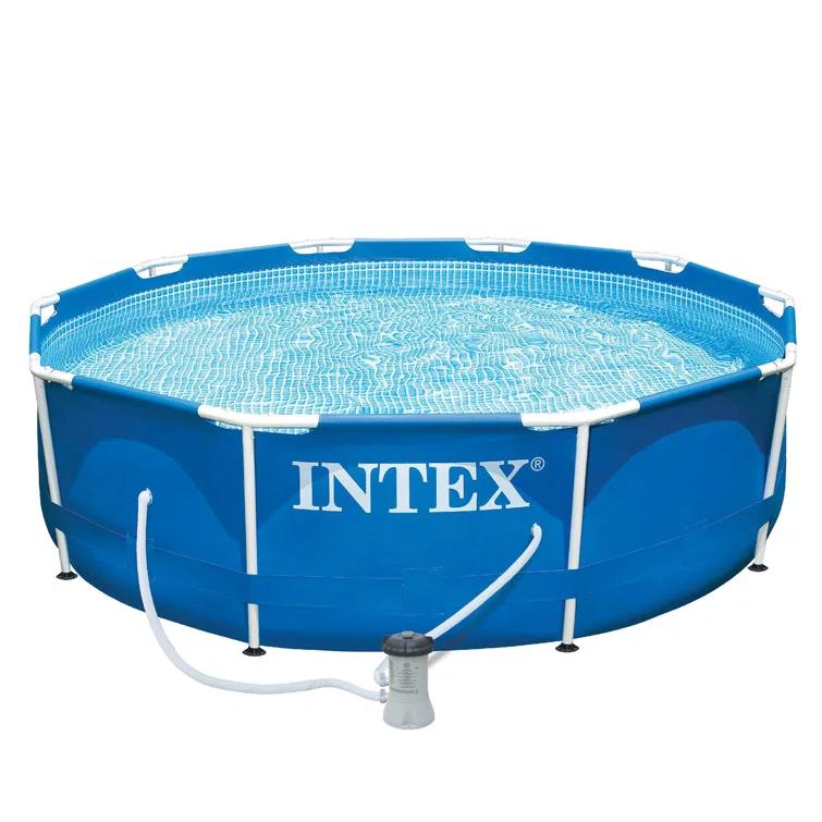 Intex Intex 10ft x 30in Metal Frame Swimming Pool Set with Filter and Debris Cover