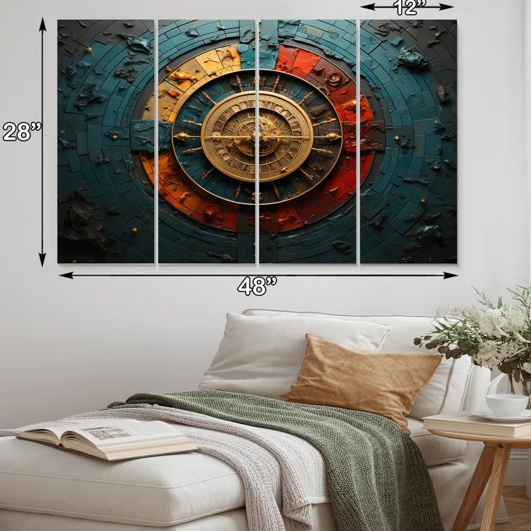 Design Art Astrology Zodiac Wheel - Astrology Metal Wall Art Set
