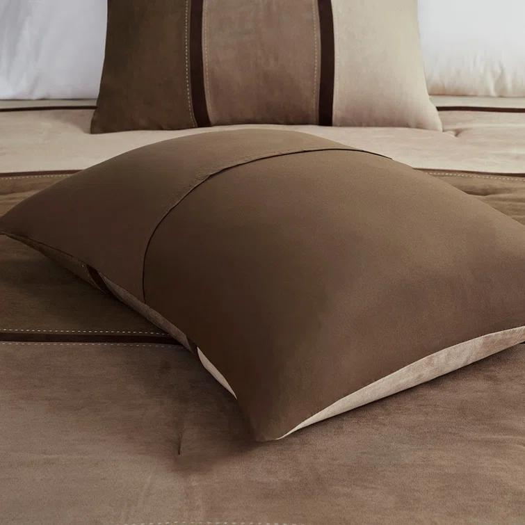Gracie Mills Kimberly 7-Piece Contemporary Microsuede Comforter Set