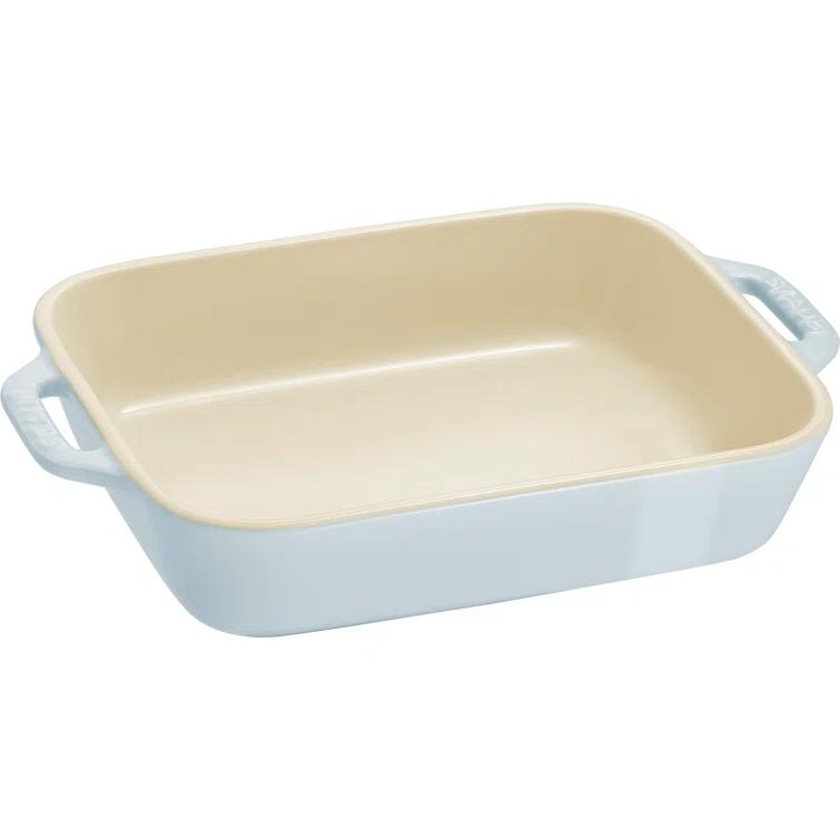 Staub Macaron Pastel Blue Rectangular Bakers, Set of 2