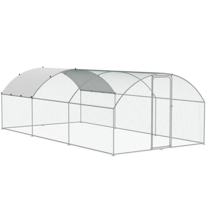 Tucker Murphy Pet™ Large Metal Chicken Coop with Run, 9.8x19.3x6.5 ft Walk-in Chicken Runs for Yard with Cover