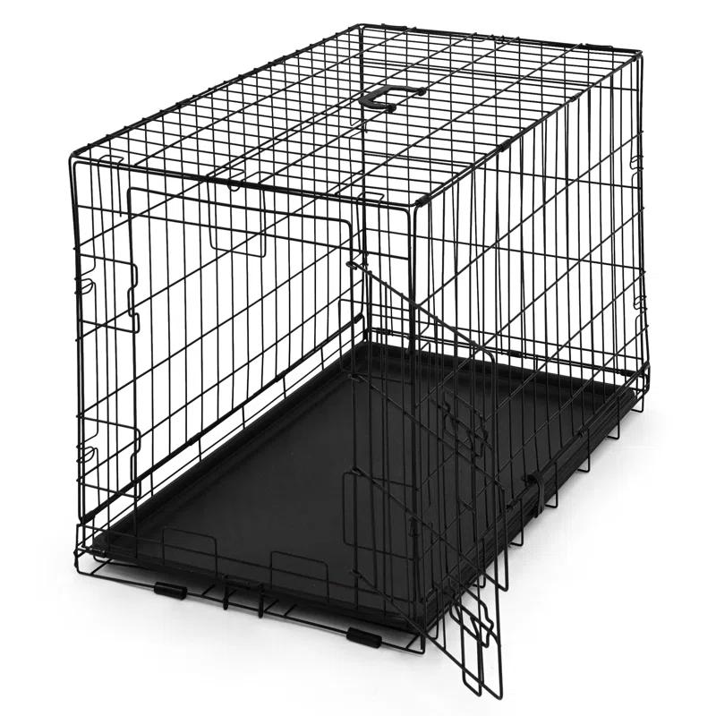 CAPHAUS Tucker Murphy Pet™ Foldable Dog Crate, Wire Metal Dog Kennel w/Leak-Proof Pan