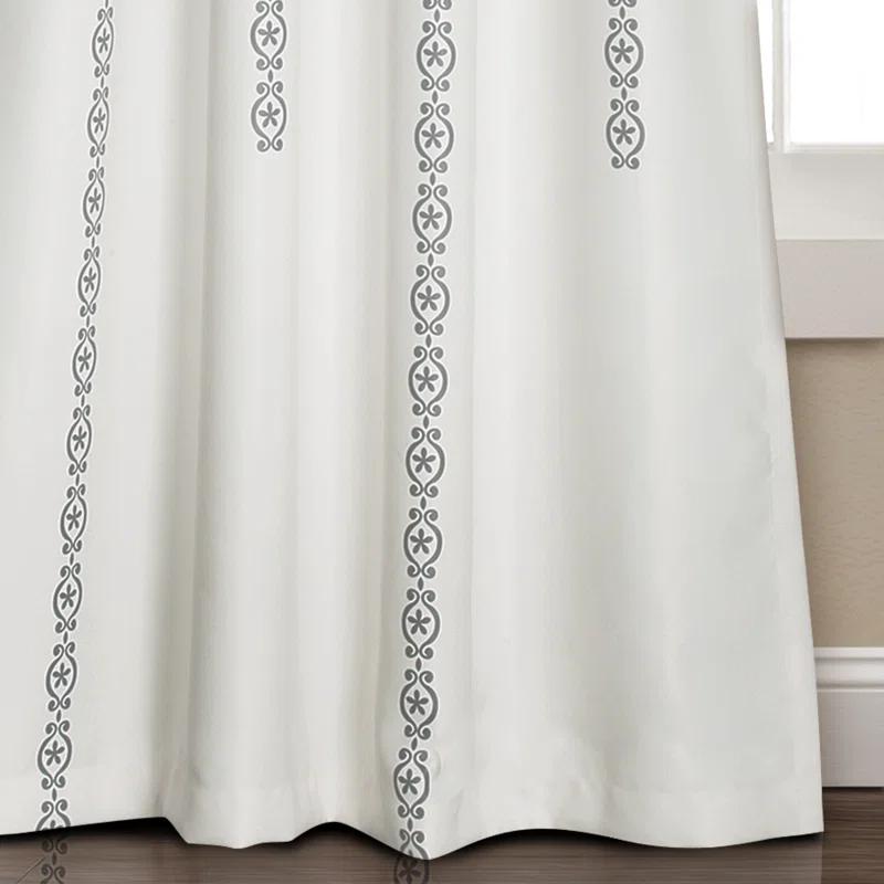 Lush Decor Stripe Medallion Polyester Room Darkening Curtain Pair (Set of 2)