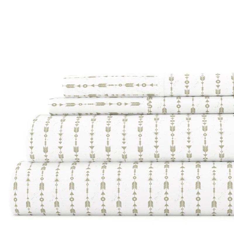 Becky Cameron Home Beaded Arrows Striped Pattern Microfiber Sheet Set
