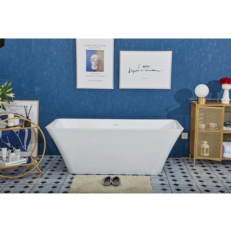 Pulse Showerspas PT-1043-150 59'' x 29.5'' Freestanding Soaking Acrylic Bathtub