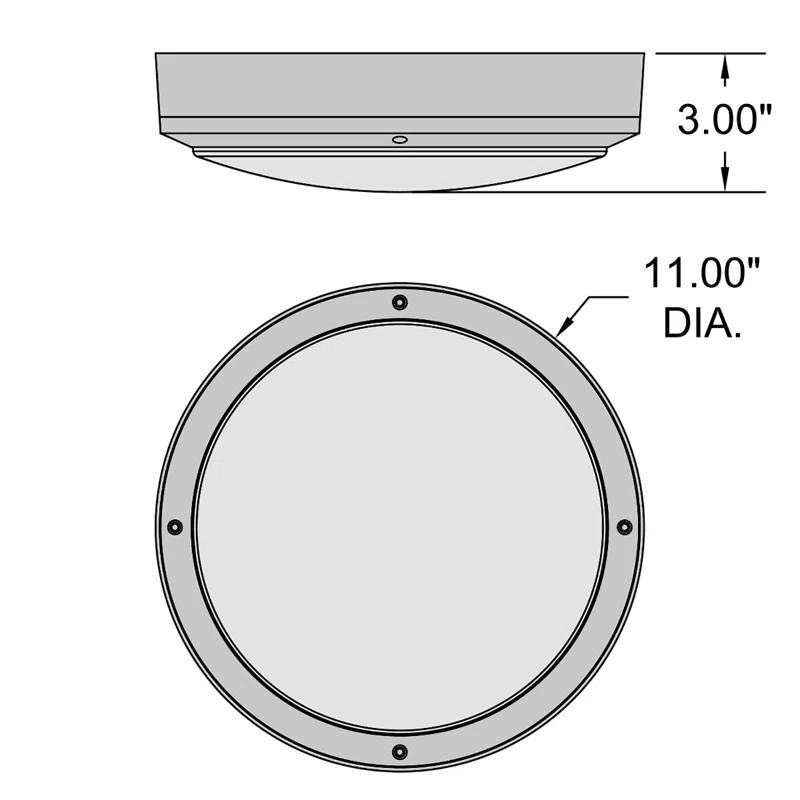 Access Lighting Rockaway Dual Voltage Outdoor LED Flush Mount - Satin
