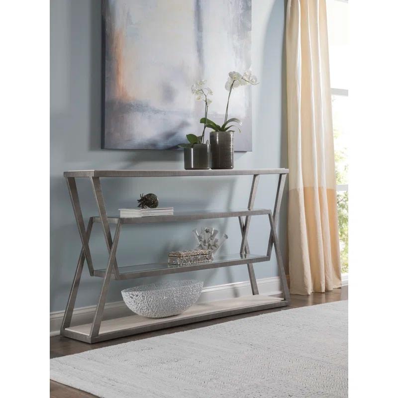 Artistica Home Signature Designs Adamo Silver Gray Console