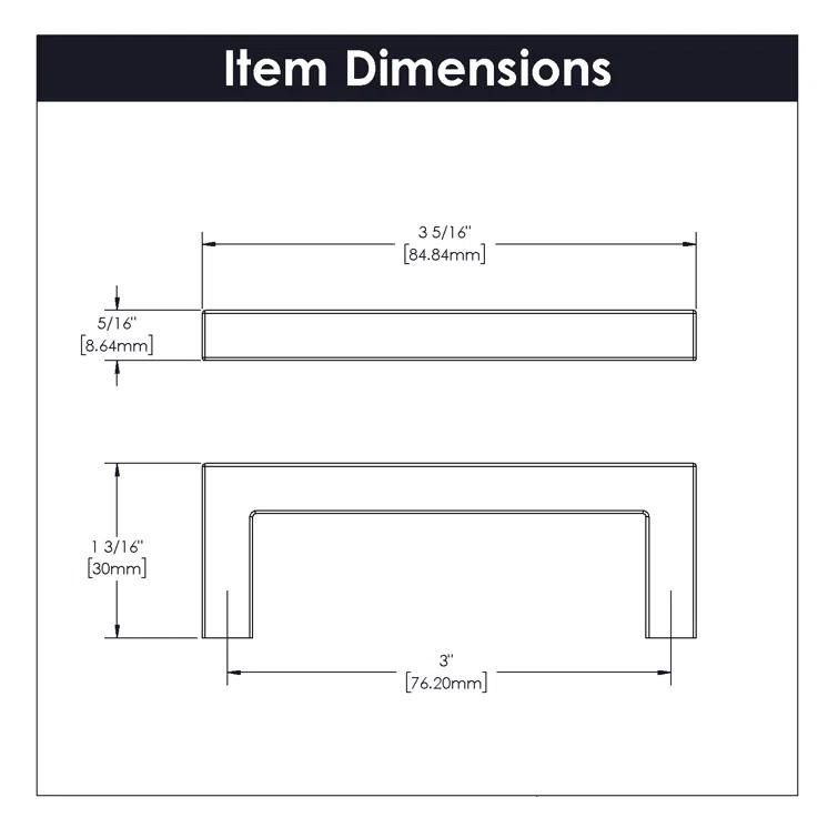 Hickory Hardware Pier Collection Handle Pull - Contemporary Hardware for Drawers & Cabinets (Set of 10)