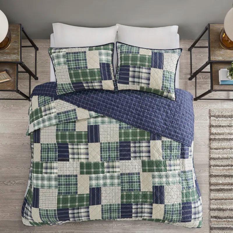 Madison Park Timber 3 Piece Reversible Printed Quilt Set