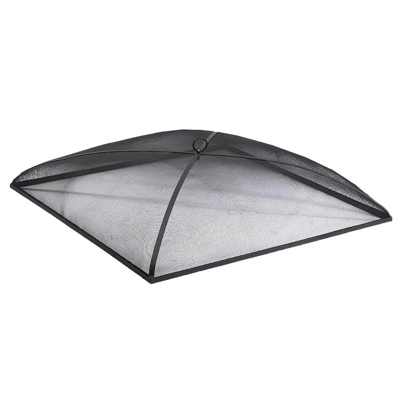SunnyDaze Decor Square Steel Mesh Black Fire Pit Spark Screen Cover