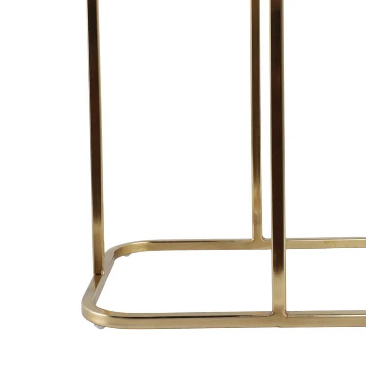 Sagebrook Home 24X15" Agate Top C-Table, White/Gold & Reviews | Perigold